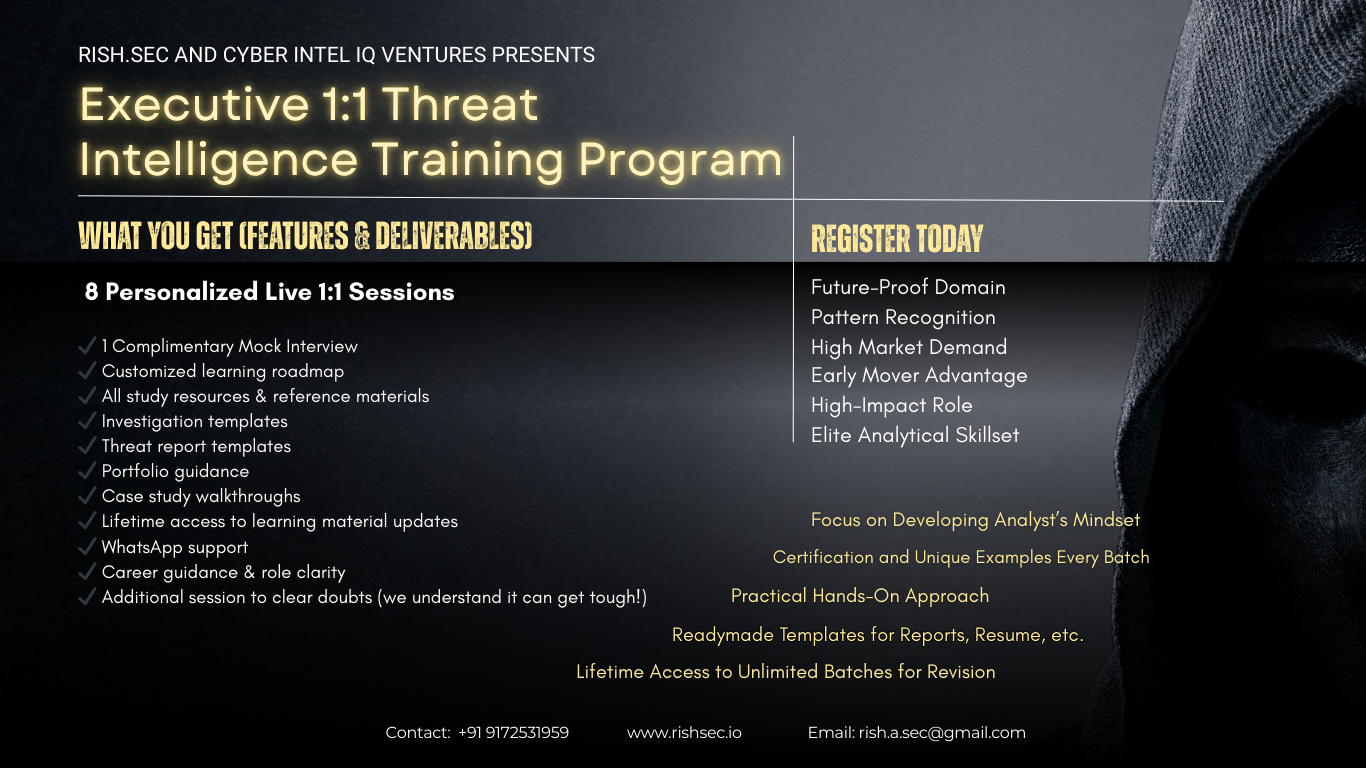 Intel Training Program RishSec - Blue Team Cybersecurity Expert